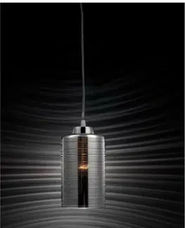 Moderní závěsná svítidla NOVA LUCE závěsné svítidlo BLAKE kouřové sklo chromovaný hliník E27 1x12W 230V IP20 bez žárovky 9361561