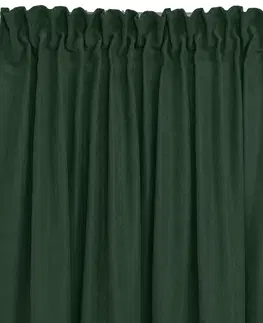 Záclony HOMEDE Závěs MILANA klasická transparentní dračí páska 10 cm s třásněmi 3 cm zelený, velikost 140x175
