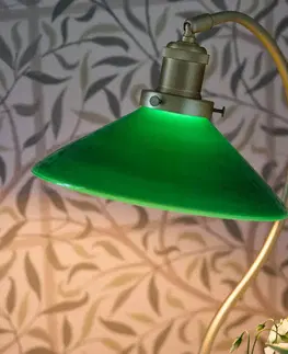 Stolní lampy PR Home PR Home Stolní lampa Axel, mosazná barva, stínidlo ze zeleného skla