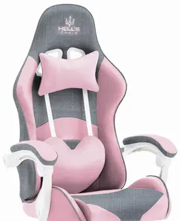 Herní křesla Herní židle Rainbow Pink Gray Mesh