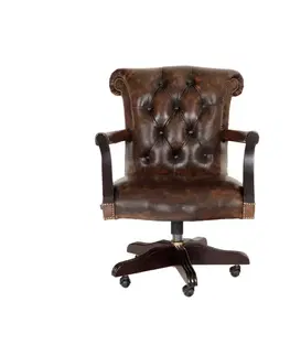 Židle Kancelářská židle Chesterfield Court z pravé hovězí kůže Whisky