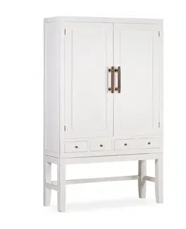 Stylové designové skříně Estila Masivní vintage skříň Blanc ze dřeva Mindi v bílé barvě 180cm