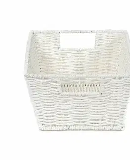Úložné boxy Compactor Ručně pletený košík ETNA, 31 x 24 x 14 cm, bílá