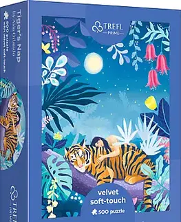 Hračky puzzle TREFL - Velvet Soft-Touch puzzle 500 UFT - Asia Orlando: Spící tygr