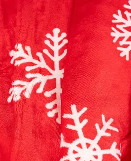 Přikrývky Deka beránek červená s vločkami, 150 x 130 cm