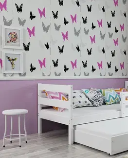 Postele BMS Dětská postel s přistýlkou ERYK 2 | bílá Barva: bílá / šedá, Rozměr: 200 x 90 cm