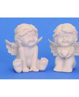 Sošky, figurky-andělé Anděl bílý 11,5 cm různé druhy