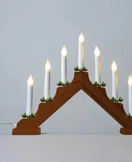 Vánoční dekorace Adventní svícen s taženou žárovkou LED Filament, dub