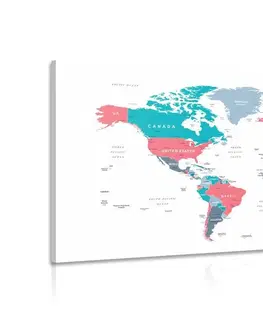 Obrazy mapy Obraz mapa světa s pastelovým nádechem