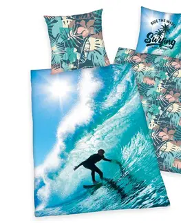 Povlečení Herding Bavlněné povlečení Surfing, 140 x 200 cm, 70 x 90 cm