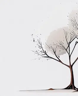 Obrazy stromy a listy Obraz minimalistický strom bez listí