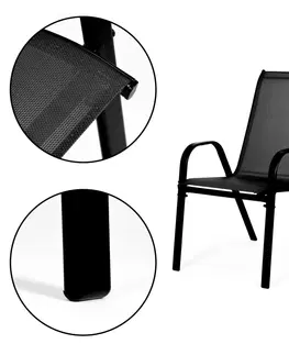 Zahradní židle a křesla MODERNHOME Sada 2 zahradních židlí PRODUS černá