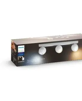 Moderní bodová svítidla Philips HUE WA Buckram bodové LED svítidlo 3x GU10 5W 350lm 2200-6500K IP20, bílé + ovladač