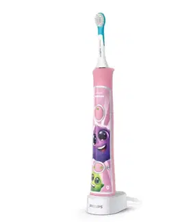 Elektrické zubní kartáčky Philips Sonický dětský zubní kartáček s připojením Bluetooth HX6352/42, růžová