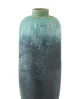 Dekorativní vázy Azurová keramická dekorační váza Vintage - Ø 35*93cm J-Line by Jolipa 98542