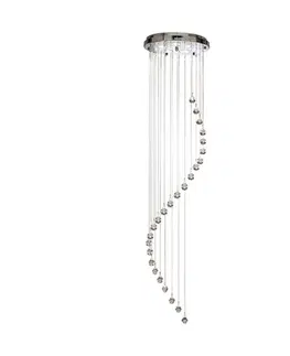 Závěsná světla Searchlight Závěsné světlo Hallway s křišťálovým ověsem, 180cm