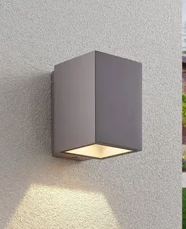 Venkovní nástěnná svítidla Lindby LED venkovní světlo Cataleya, beton, 12x16 cm