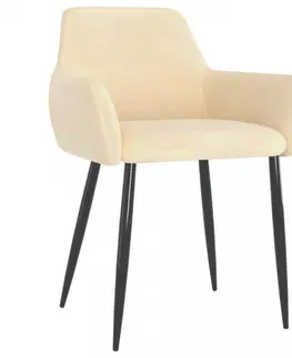 Židle Jídelní židle 2 ks samet / kov Dekorhome Světle zelená