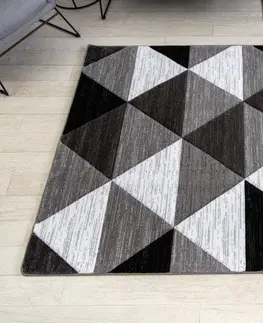 Koberce a koberečky Dywany Lusczow Kusový koberec ALTER Rino trojúhelníky šedý, velikost 180x270