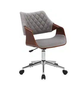 Židle Kasvo COLT kancel.židle ořech/šedá látka