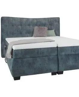Americké postele postel Boxspring DERBY Modrá Pl:cca 180x200 Cm