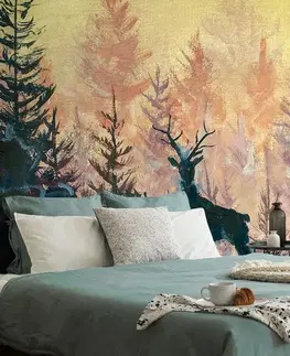 Samolepící tapety Samolepící tapeta umělecká lesní malba