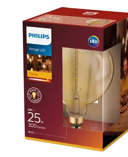 LED žárovky Philips E27 G200 velká LED žár. Classic Giant 1.800K zlato