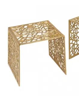 Konferenční stolky Konferenční stolek 2 ks ARIADNA Dekorhome Zlatá