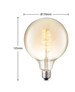 Stmívatelné LED žárovky Lucande Lucande LED žárovka E27 G125 4W 2700K jantar