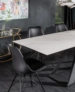 Designové a luxusní jídelní stoly Estila Designový rozkládací jídelní stůl Laguna mramorový vzhled 180 / 230cm