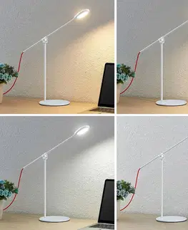 Stolní lampy kancelářské PRIOS Prios Ihario stolní lampa LED CCT, bílá