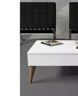 Konferenční stolky Sofahouse Designový konferenční stolek Zenda 90 cm bílý