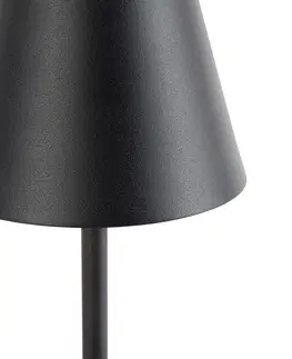 Stolni lampy Tafellamp zwart 3-staps dimbaar in kelvin oplaadbaar - Tazza