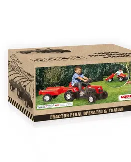 Dětská vozítka a příslušenství Dolu Šlapací traktor Ranchero s vlečkou, červená
