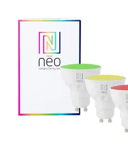 Žárovky  Neo  NEO 07777C - SADA 3x LED RGB+CCT Stmívatelná žárovka GU10/4,8W/230V Tuya 