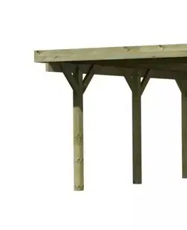 Garáže Dřevěný přístřešek / carport CLASSIC 2A s plechy Lanitplast