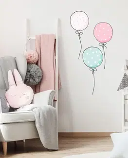 Samolepky na zeď Samolepky do dětského pokoje - INSPIO balónky v pastelových barvách
