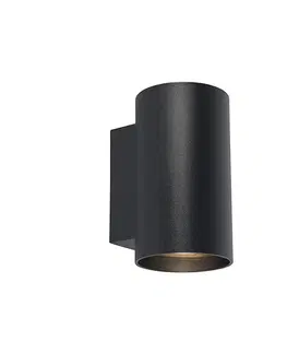 Nastenna svitidla Moderní nástěnné svítidlo černé kulaté 2-světelné - Sandy