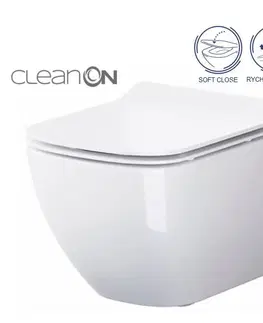 Záchody CERSANIT SET B245 závěsná mísa VIRGO CLEAN ON včetně dur. sedátka SLIM ŁW WO S701-427