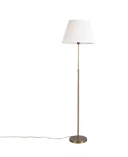 Stojaci lampy Stojací lampa bronzová s skládaným odstínem krémová 45 cm nastavitelná - Parte