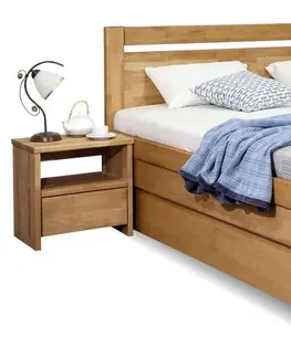 s úložným prostorem Zvýšená postel dvoulůžko s úložným prostorem Klementin, masiv buk