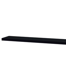Regály a poličky Nástěnná polička STEFAN 120cm, černý vysoký lesk
