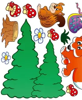 Nálepky pro děti Dekorační nálepky na zeď lesní zvířátka