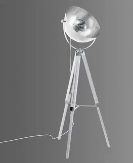 Stojací lampy EGLO Stojací lampa Covaleda trojnožka bílá/stříbrná