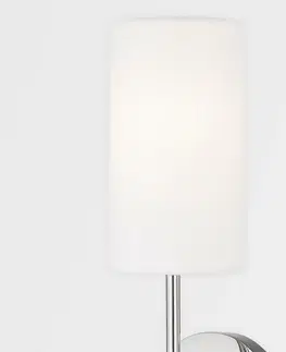 Klasická nástěnná svítidla HUDSON VALLEY nástěnné svítidlo OLIVIA ocel/textil nikl/bílá E14 1x40W H223101-PN-CE