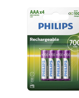 Baterie primární Philips Philips R03B4A70/10 - 4 ks Nabíjecí baterie AAA MULTILIFE NiMH/1,2V/700 mAh 