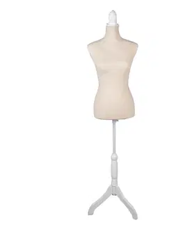 Němý sluha Béžovo-bílá dekorace figurína Mannequin - 37*22*168 cm Clayre & Eef 50770