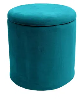 Taburety Kontrast Taburet s úložným prostorem PLAZA -36 x 36 cm - modrozelený