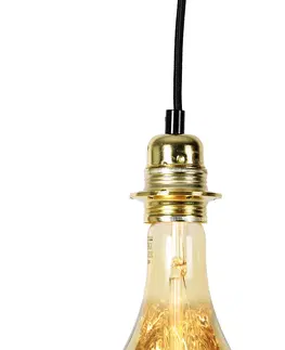 Zavesna svitidla Závěsné svítidlo zlaté 2-světlo včetně LED jantarově stmívatelné - Cava Luxe