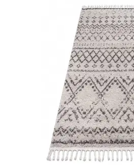 Koberce a koberečky Dywany Lusczow Kusový shaggy koberec BERBER RABAT krémový, velikost 240x330